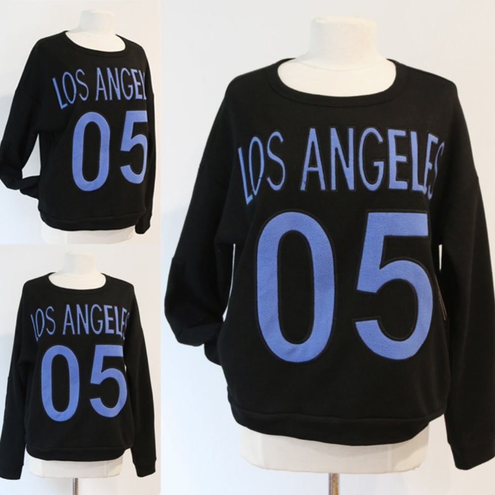 Black Blue Los Angeles Side Pocket Soft Sweatshirt